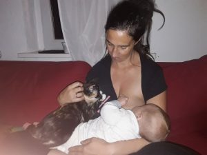 Daniela mit Thorvi und Babykatze